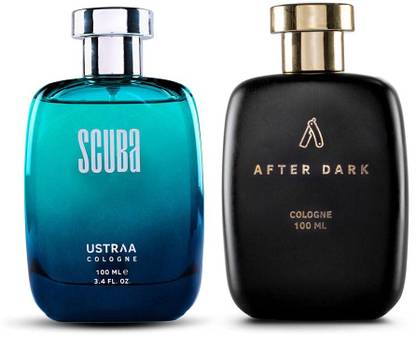 USTRAA After Dark Cologne - 100 ml & Scuba Cologne - 100 ml - Perfume for Men Eau de Cologne  -  200 ml