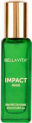 BELLAVITA Impact Perfume For Men, Intense Aquatic Perfume with Long Lasting Cologne Eau de Cologne  -  20 ml