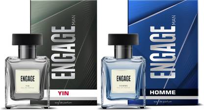 Engage Yin + Homme EDP Combo for Men 50ml x2, Skin Friendly Eau de Parfum Eau de Parfum  -  100 ml