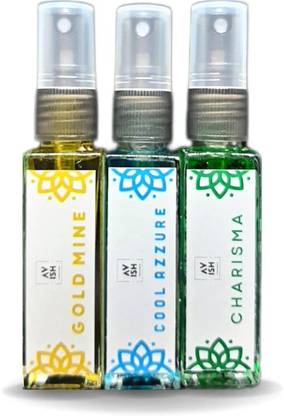 AVISH FRAGRANCE Pocket Friendly Perfume Combo, (Gold Mine, Coool Azzure, Charisma) set of 3 Eau de Parfum  -  24 ml