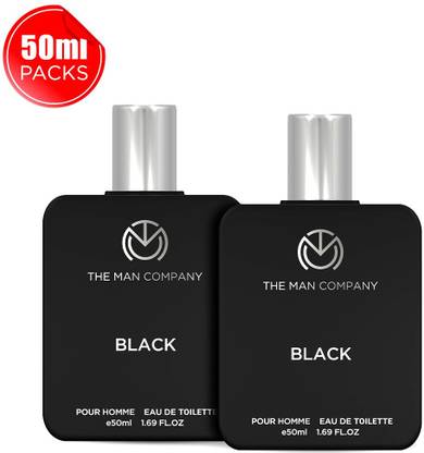 THE MAN COMPANY Black EDT Perfume For Men (Pack of 2, 50ml each) Long Lasting Perfume Body Spray Eau de Toilette  -  100 ml