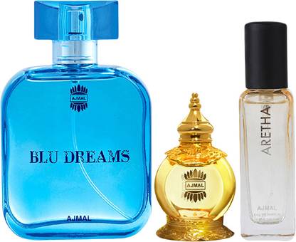 Ajmal Blu Dreams and Aretha EDP & Mukhallat AL Wafa CP Perfume  -  132 ml