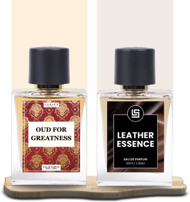 Luxify Scent Oud for greatness & Leather Essence Perfumes | Long Lasting| 50ML each | Extrait De Parfum  -  100 ml