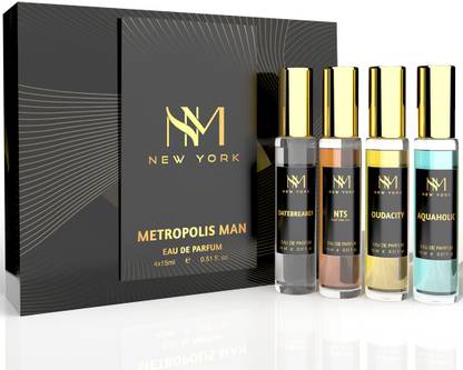 Nourish Mantra New York Metropolis Man Luxury Perfume Set Of 4x 15 ml Each Eau de Parfum  -  60 ml