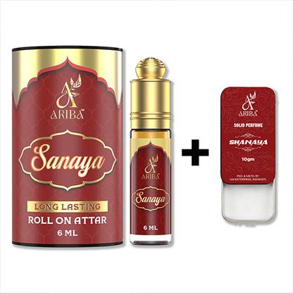 Ariba PURFUME SOLID SANAYA 10ML AND ATTAR SANAYA 6ML Eau de Cologne  -  16 ml
