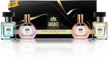 Engage L'amante Luxury Perfume Gift Set, 25mlx4, Couple Perfume Set,For Men & Women Eau de Parfum - 100 ml  (For Men & Women)