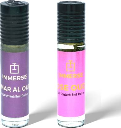 Immerse Roll On Attar/Ittar RoseWood & Musk Non Alcoholic Long lasting Attar Perfume  -  16 ml