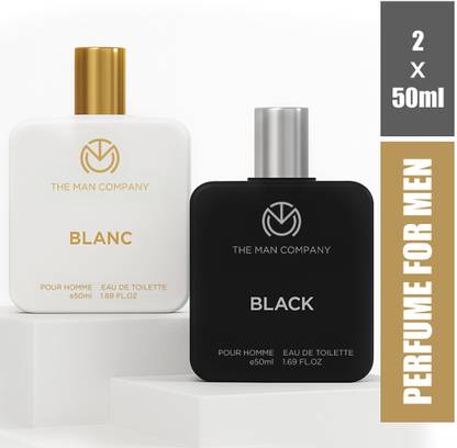 THE MAN COMPANY Blanc EDT (50ml) & Black EDT (50ml) Long Lasting Perfume Gift Set Eau de Toilette  -  100 ml