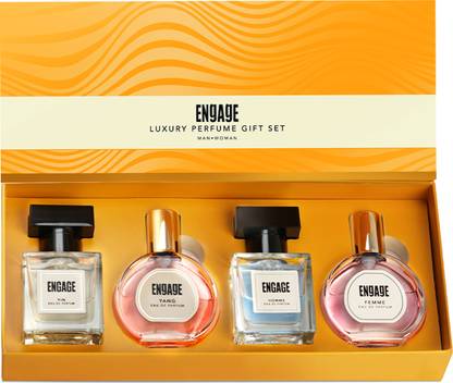 Engage Gift Set Luxury Unisex Travel Perfume Long Lasting, ITC Wedding Hamper (25mlx4) Eau de Parfum  -  100 ml