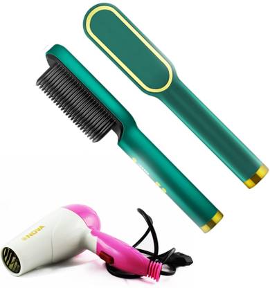 MS MART Fast Heating Hair Straightening Iron with hair dryer, Professional Salon at Hom Personal Care Appliance Combo