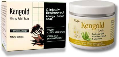 KENGOLD Skin Allergy Relief Soap and Soft Moisturizing Cream|100g Soap + 100g Cream Pack Personal Care Appliance Combo