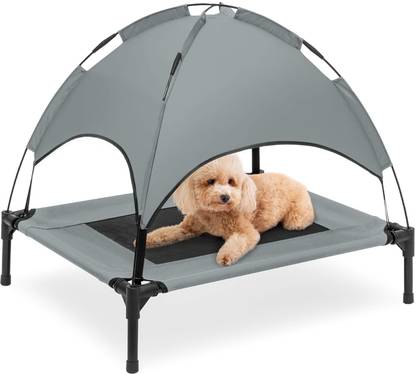 PetVogue Elevated Dog Bed with Canopy | Outdoor Raised Pet Bed | Removable Shade Tent S Pet Bed