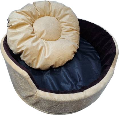 Guru Dog & Cat Round Shape Bed with Removable Cushion, Comfortable, S, LWH, 51x51x15 S Pet Bed