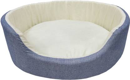 PET WORLD Fox Style Fleece Bed Oval Shape Made of Soft Cotton Chambray,Washable & Duraable S Pet Bed