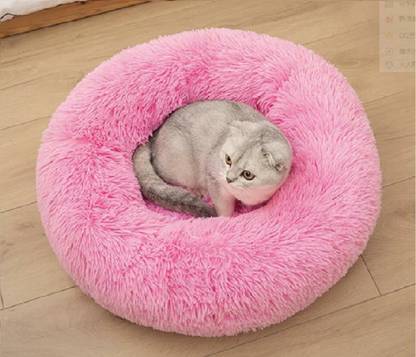Zexsazone The round donut pet bed is perfect for indoor cats and puppies winter, Summer M Pet Bed