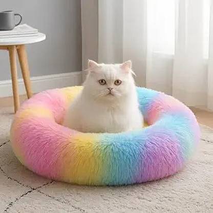 Zexsazone Round donut Pet bed dog bed Puppy bed cat bed small dog bed dogs cats S Pet Bed