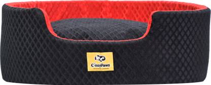 CozyPaws Dog & Cat Washable Beds for Indoor Pets & Puppy, C8-ARDB-08-Black-Peach XXXL Pet Bed
