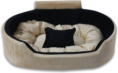 PetsKart Reversible Soft Velvet Sofa Shape Dog ,Cat Pet Bed, Comfortable,With Pillow S Pet Bed