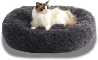 Zexsazone The round donut pet bed is perfect for indoor cats and puppies winter, Summer M Pet Bed