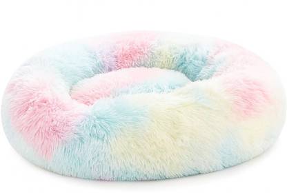 Zexsazone The round donut pet bed is perfect for indoor cats and puppies winter, Summer M Pet Bed