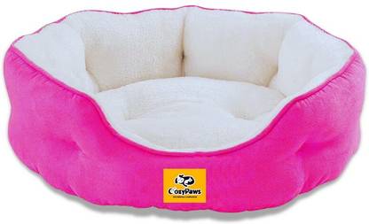 CozyPaws Dog Bed Sherpa Fleece Soft Round Pet Bed Waterproof Anti-Slip Bottom L Pet Bed