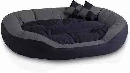 लिटिल सुपरटेल्स Fiber Filled Round Shape Velvet Fabric Sofa Shape Dog,Cat Pet Bed XXL पैट बिस्तर