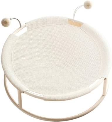 HASTHIP Off Floor Trampoline Cat Bed with Plush Ball and Mesh Fabric M Pet Bed