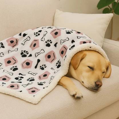 PAWPOURRI Printed Bone Design | Lightweight Polyester Soft and cozy Pet Throw Dog, Cat Blanket