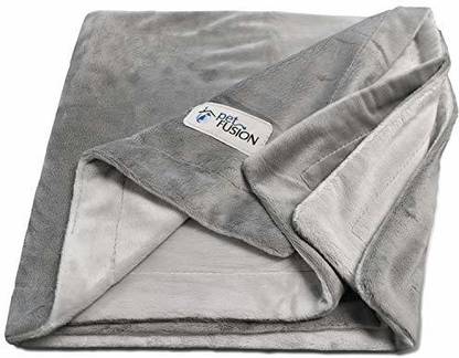 PetFusion Small Dog or Cat Blanket (31x27). Reversible Gray Micro Plush. [Soft Polyester] Cat, Dog Blanket