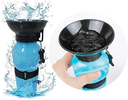 SKP Water Bowl Bottle Sipper Portable Aqua Dog Travel Water Bottle Bowl 18-oz Plastic Pet Bottle