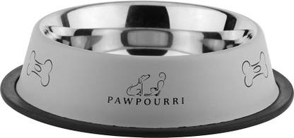 PAWPOURRI Printed Anti-skid Water and Food Feeding for Dogs and Cats Feeder Stainless Steel Pet Bowl