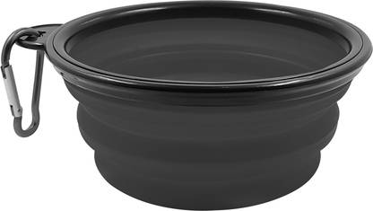 J Dog Bowl, Foldable Expandable Cup Dish for Pet Cat,Dog,Rabbit, Silicone, Plastic Pet Bowl