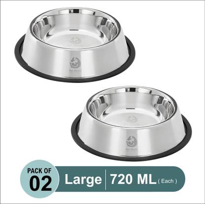 Petworld Pet Feeding Bowl| Dogs & Cats| Scratch Free & Durable Stainless Steel Pet Bowl