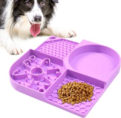 MAGHROLA slicon Lick Feeding Mat with Suction Cupsfor Dogs&Cats BathingGrooming Non-Slip Pet Bowl Mat