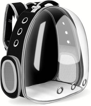 Plushmate Black, Grey Backpack Pet Carrier