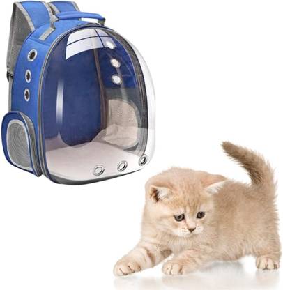 Sage Square Cat Backpack Carrier Bubble Carrying, Ventilated Transparent Capsule Pet Carrier Blue Backpack Pet Carrier