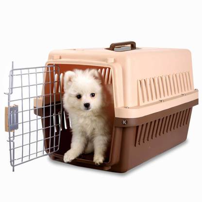 DaKos Pet Box for Dog & Cat, Pet Carrier Box with Ventilation Space (Medium,Brown) Basket Pet Carrier