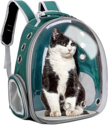 VAYINATO Transparent Backpack (Green) for Travel, Hiking & Outdoor Pet Airline-Approved Green Backpack Pet Carrier