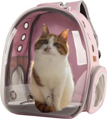 homecloud Pet Bag for Travel, Hiking, Designed with Breathable Space, Ventilated Pink Backpack Pet Carrier
