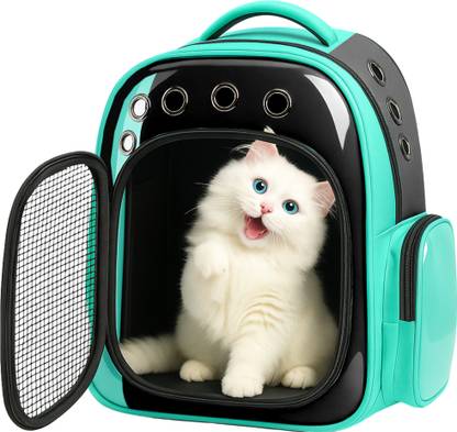 Buraq Clear See-Through Pet Carrier Backpack for Travel Green Backpack Pet Carrier