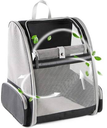 HASTHIP Breathable Design Cat Bag Carrier Backpack for Hot Weath Black Backpack Pet Carrier