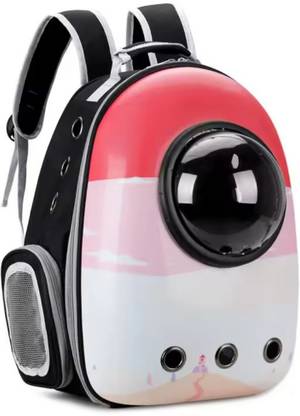 Petfun Astronaut Space Capsule Cat & Small Dog Carrier Backpack Red, Black Backpack Pet Carrier