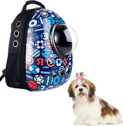 Sage Square Dog Cartoon Printed Space, Astronaut Bag Pet Backpack Travel Ventilated Bag Multi-Color Backpack Pet Carrier
