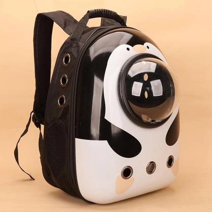 Petfun Penguin-Shaped Carrier Backpack with Bubble Window – Ventilated Small Black Panda Backpack Pet Carrier