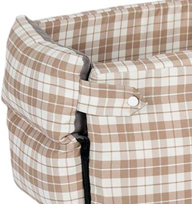 Lyla Dog Car Seat Booster Seat Middle Console Non Slip for Small Medium Dog Brown Multicolor Pet Crate