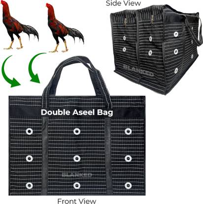 BLANKED BLANKED Canvas Double Aseel Bags – durable, lightweight, and breathable Black Basket Pet Carrier