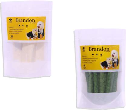 BRANDON 6 Inch Real Bone 1 PCS & Munchy Stick Mint Flavor 500 Gm Combo pack. Mint Dog Chew