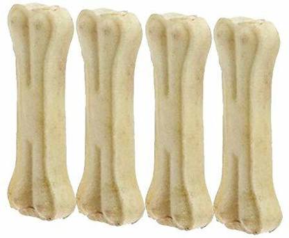Petfun 5 Inches Rawhide Pressed Flavor Dog Calcium Treat Bones for Puppy Chicken Dog Chew