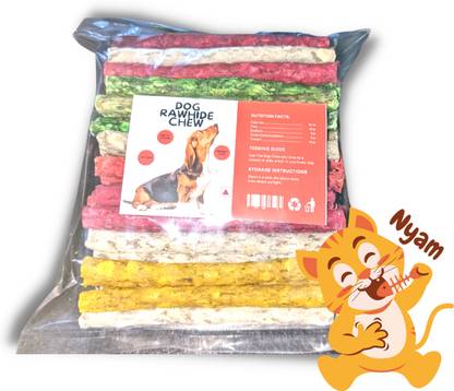 Furious3D Rawhide Long Lasting Chew Multi Flavor Munchy Sticks Vegetable, Mutton, Chicken Vegetable, Mutton, Chicken Dog Chew
