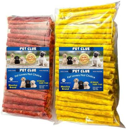 Pet Clue Munchy Twisted & Healthy Chew Stick Chicken (500 Gm), Mutton (500 Gm) Dog Treat Chicken, Mutton Dog Chew